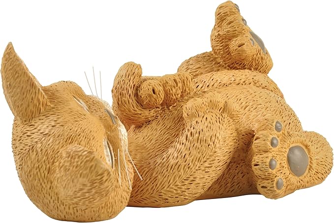 Whimsical Orange Cat Playing with Tail Figurine Cat Home Office Decorations - Happy Cat Collection - Gifts for Cat Lovers, Cat Lover Gifts for Women, Cat Lover Gifts for Men, Cat Decor for Cat Lovers