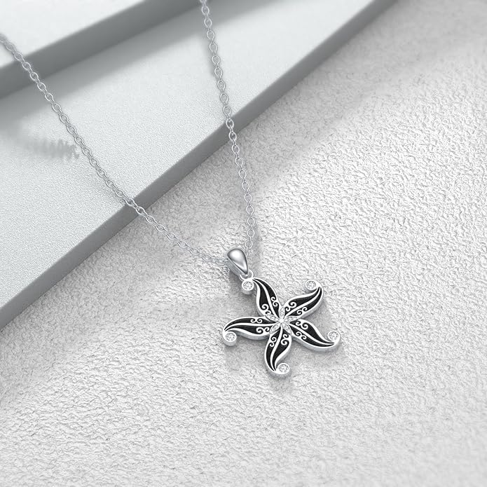 925 Sterling Silver Lab Grown Diamond Animal Necklace Cat/Bear/Bee/Dolphin/Dragonfly/Horse/Hummingbird/Koala/Parrot/Penguin/Pigeon/Sea Turtle/Starfish Lab Grown Diamond Necklace Gift for Women