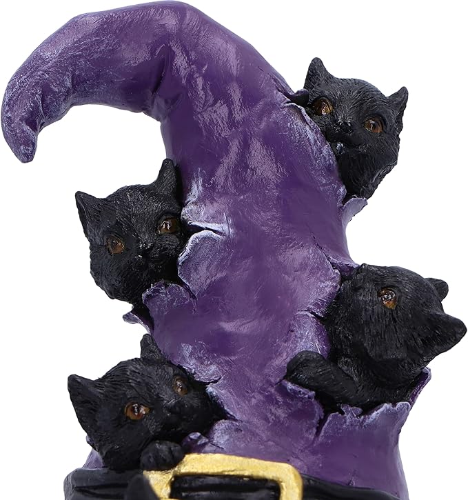 Nemesis Now Magical Mischief 14cm, Resin, Black, Cat Figure, Black Cat Ornament, Collectable Cat Giftware, Cast in The Finest Resin, Expertly Hand-Painted, 13cm, U6739A24
