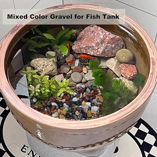 45LB Succulents Rocks for Plants Cactus Gravel Pebbles for Fish Tank 1/2 Inch Natural River Rocks for Vase, Aquarium, Landscaping,Bonsai,Terrarium Pebbles, Mixed Color