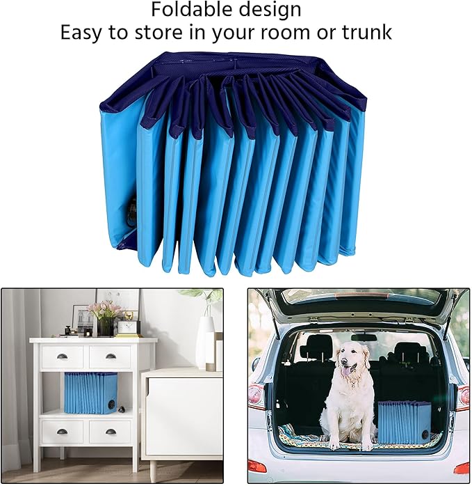 Yaheetech Foldable Hard Plastic Extra Large Dog Pet Bath Swimming Pool Collapsible Dog Pet Pools Bathing Tub Paddling Pool for Large Pets Dogs Cats, Black/Blue/Gray/Red, XXL/XL/L/M