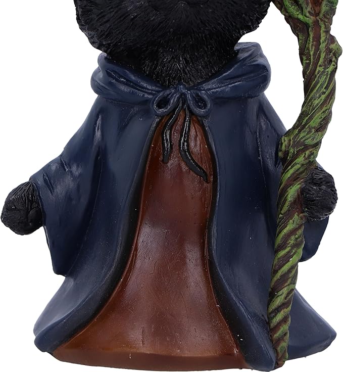 Nemesis Now Whiskered Wizard 14cm, Resin, Black, Cat Figure, Black Cat Ornament, Collectable Cat Giftware, Cast in The Finest Resin, Expertly Hand-Painted, U6738A24