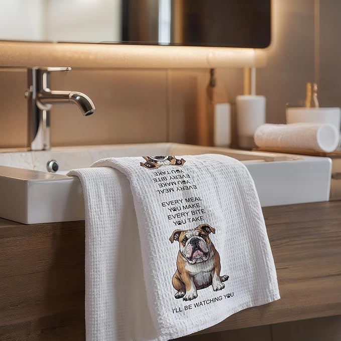 Funny English Bulldog Gifts Kitchen Decor Towels, Every Meal You Make English Bulldog Bathroom Decor Hand Towels Dish Towels, Bulldog Mom Lover Gifts, 16x24 Inch