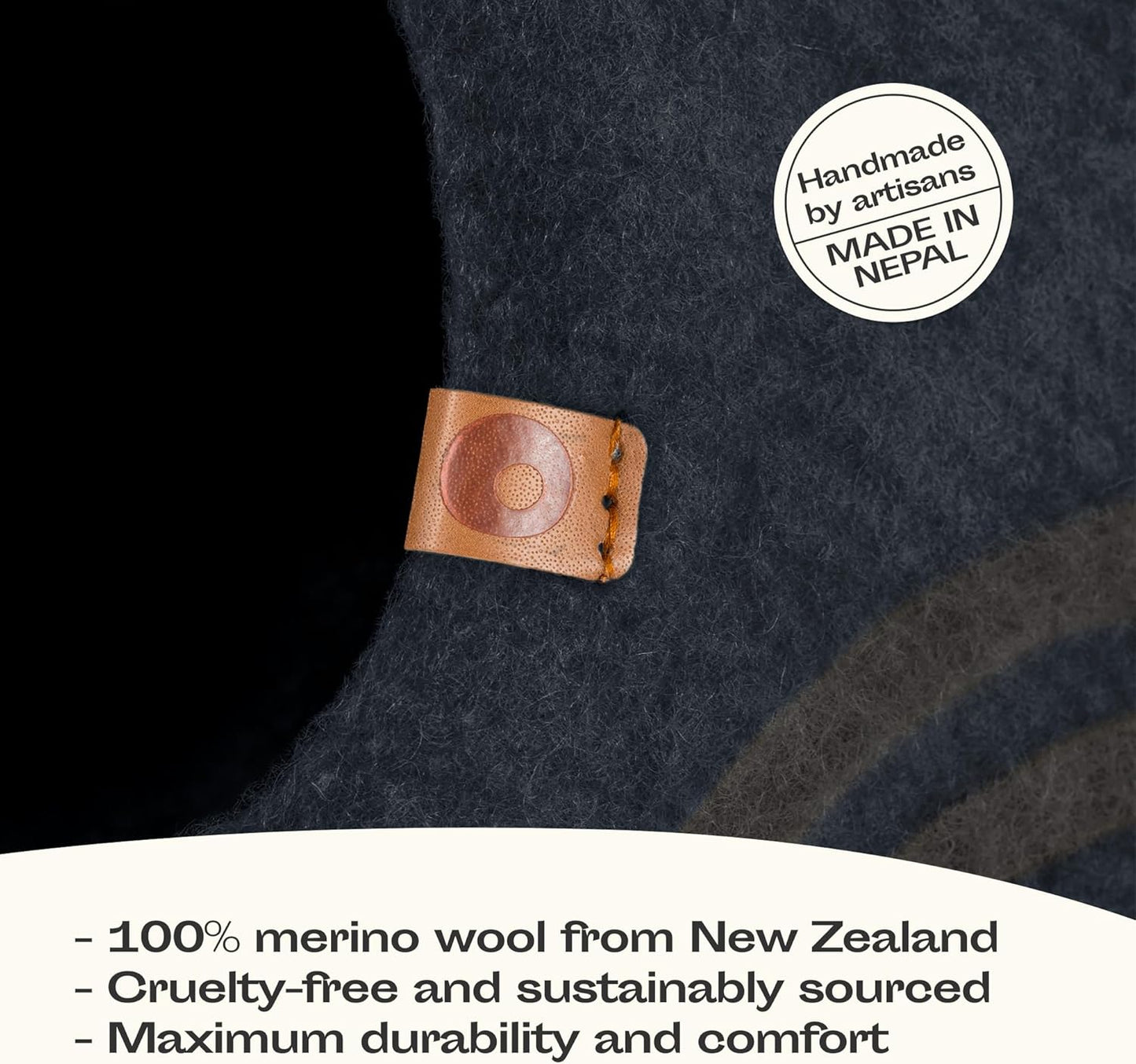 MEOWFIA Cat Cave – Premium Felt Cat Bed for Indoor Cats, Handmade 100% Merino Wool (Medium, Slate Grey)