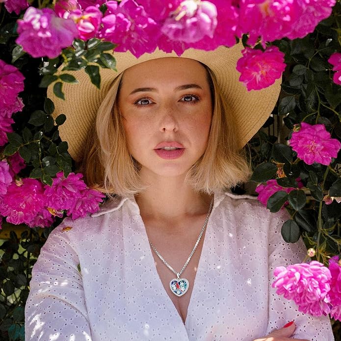 Picture Locket Necklace for Women Men Rose 14K Real Gold 925 Sterling Silver Jewelry Heart Locket Necklace that Holds Pictures Tree of Life Viking Wolf Celtic Knot St Christopher St Michael Pendant