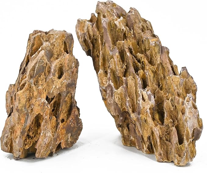 Unocho Aquarium Rocks Natural Dragon Stone seiryu Rocks 20LB Fish Tank Rocks for Aquariums Landscaping Model Tank Decoration-2-8 inches