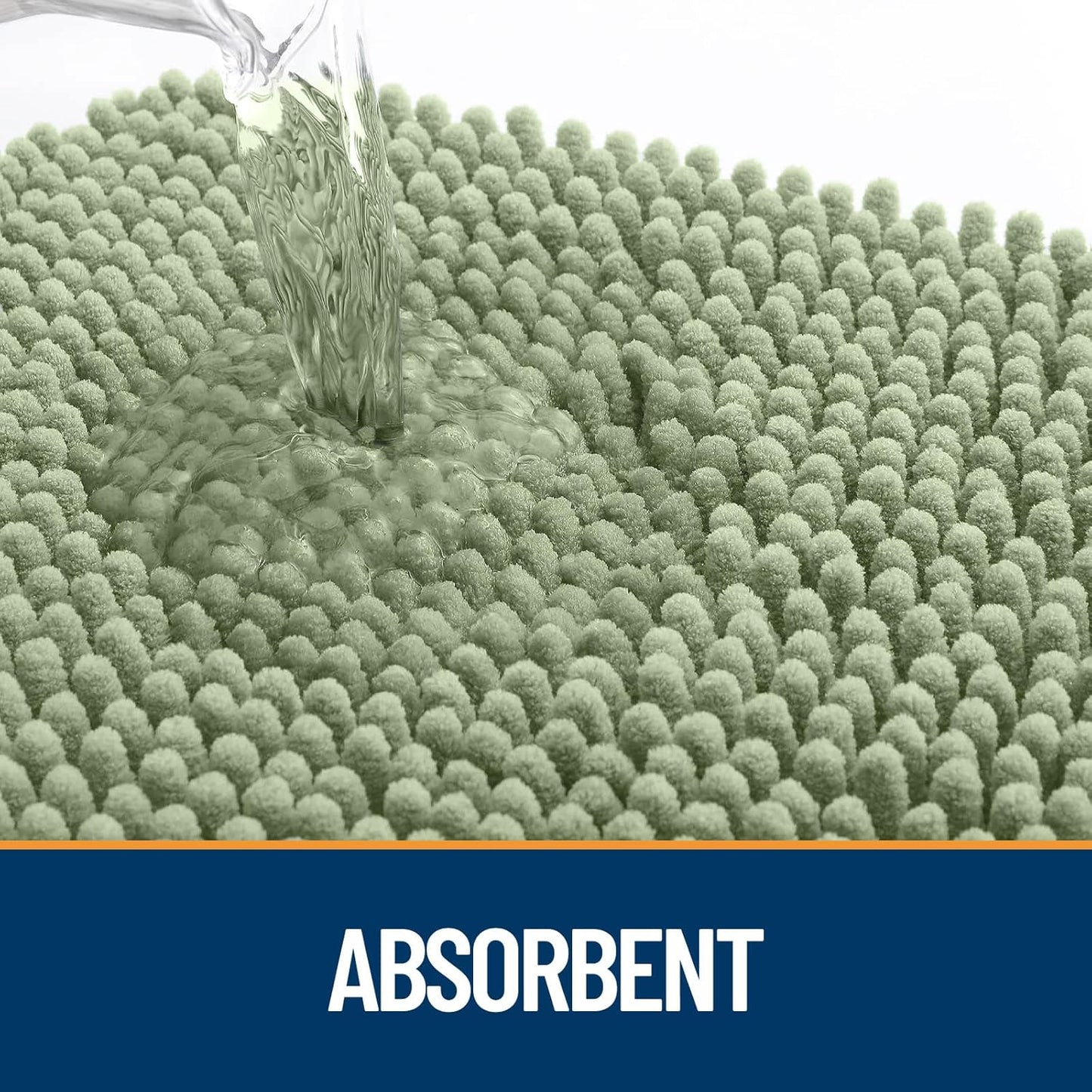 OLANLY Door Mat for Muddy Dog Paws 47x32, Ultra Absorbent Chenille Mud Doormat with Paw Print Design, Non-Slip Washable Doormat for Indoor Entryway, Quick-Dry Pet Bed Mats for Dirty Dogs, Sage Green