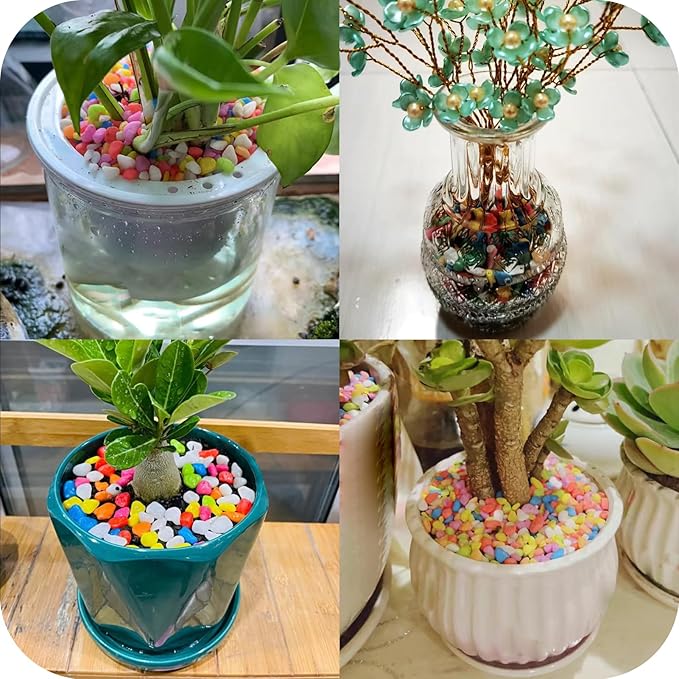 Orange Pebbles for Crafts, 0.9 Pound Natural Polished Aquarium Gravel, Decorative Pebbles for Indoor Plants, Turtle Tank, Vase, Succulents Cactus, Garden Landscaping