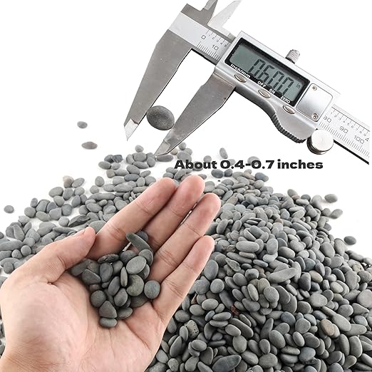 18lb Small Smooth River Rocks Pebbles for Plants & Succulents, Decorative Outdoor Landscaping Garden Rocks, Natural Mexican Beach Pebbles, Gravel for Aquarium, Fish Tanks, Vase and Yard Decor
