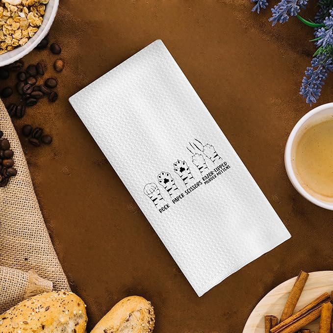 Funny Cat Kitchen Towels for Lovers - Dish Towels, Gifts for Women, Mom, Decorative, 16x24 Inches