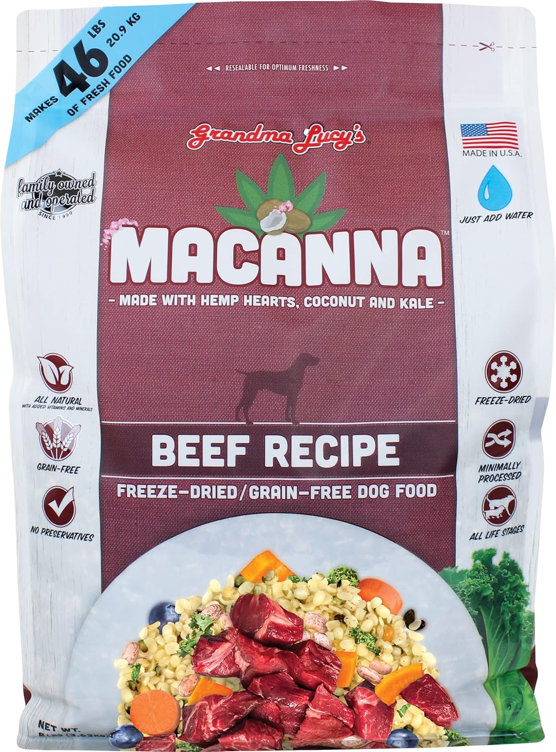 Grandma Lucy's Macanna Beef Dog Food - 8lb