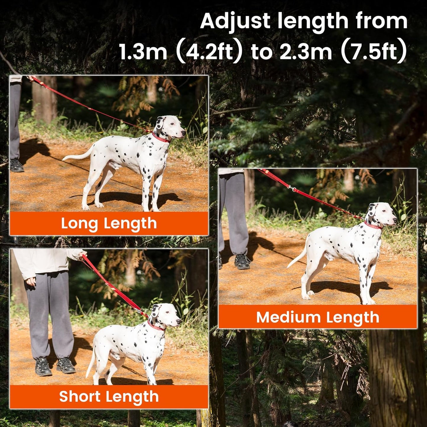 HOWGO 8-in-1 Multifunctional Hands Free Dog Training Leash with Padded Handle, 8.5 FT Nylon Adjustable Length, Lightweight Aviation Aluminum, Crossbody Waist Leash for Puppy Medium Large Dogs (Yellow)