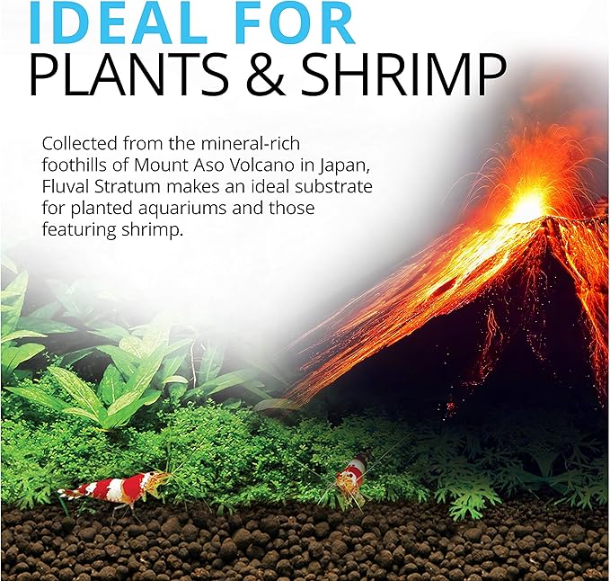 Fluval 12695 Plant and Shrimp Stratum for Freshwater Fish Tanks, 17.6 lbs. – Aquarium Substrate for Strong Plant Growth, Supports Neutral to Slightly Acidic pH
