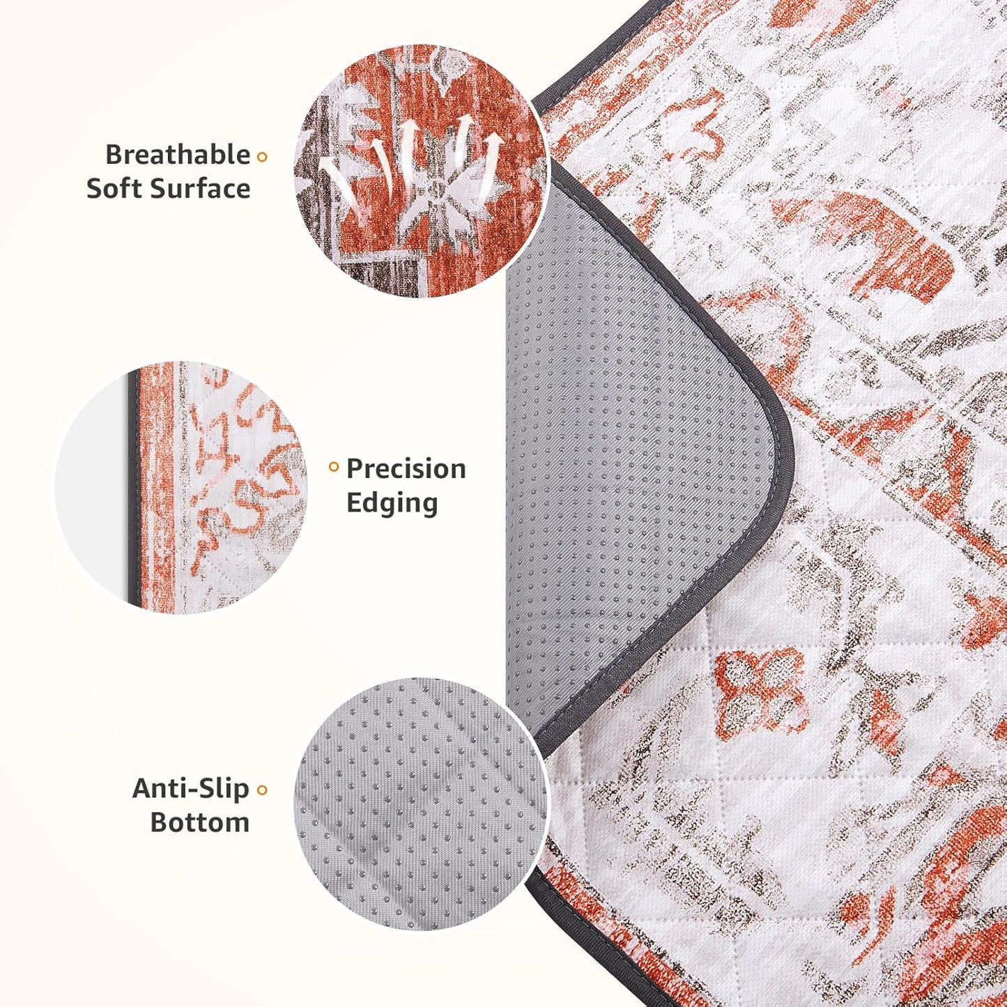 LOOBANI Reusable Pee Pads for Dogs, 2 Pack Super Absorbent Washable Puppy Pads, Waterproof Non-Slip Whelping for Floor Playpen Crate Couch - 36x41 (Red-Orange)