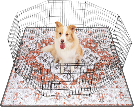 LOOBANI Washable Pee Pads for Dogs, 1 Pack Super Absorbent Reusable Puppy Pads Leakproof Dog Traning Pads, Waterproof Non-Slip Whelping Pad for Floor, Playpen, Crate, Couch-72 x72 (Red-Orange)