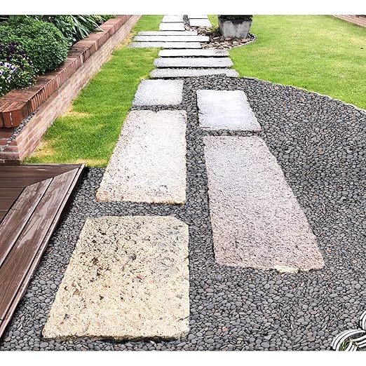 45 LB Natural River Rocks Mexican Beach Pebbles, 0.3-0.6 Inch Natural Unpolished Bulk Rocks, Pebbles for Landscaping Garden Paving Plant, Rocks for Walkways Outdoor Decorative Stone, Grey