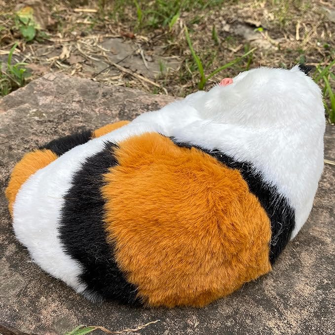 Realistic Plush Sleeping Cat Figurine, Simulation Faux Fur Kitty, Lifelike Kitten, Home Office Shelf Decorative Statue, Crazy Cat Lady Gift, Synthetic Fur Pet Replica (Calico)